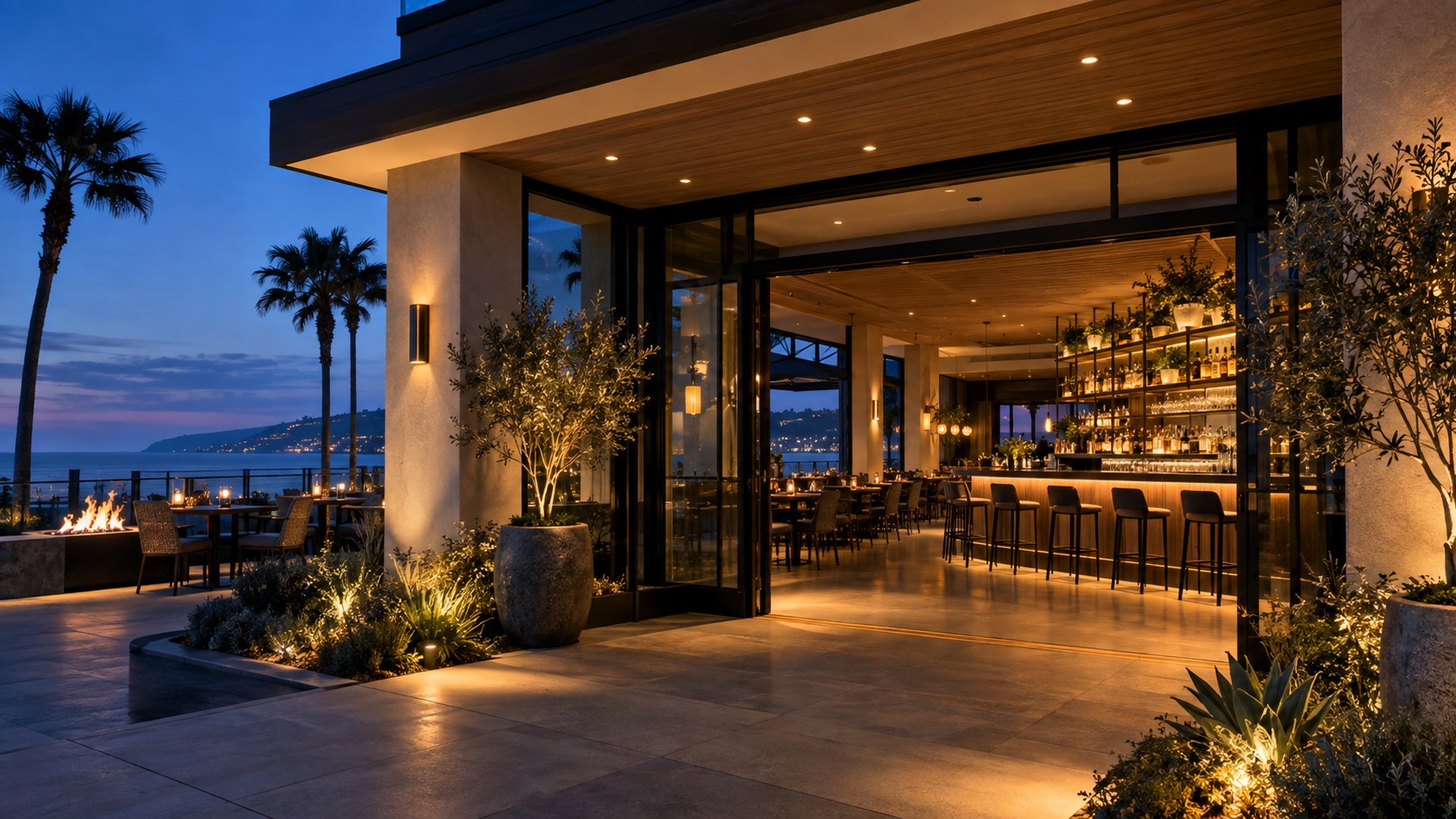 Concept image of lighting in a coastal hospitality space
